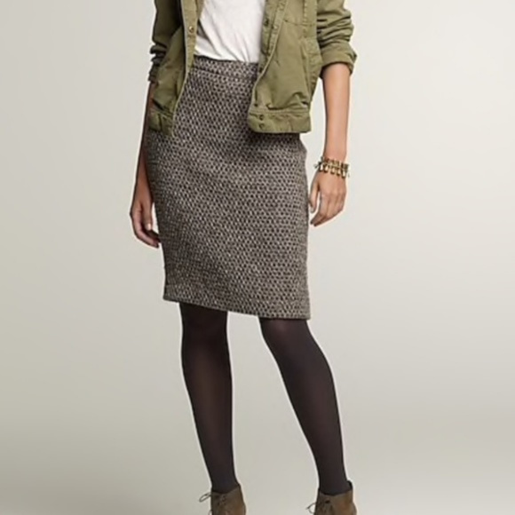 J. Crew Dresses & Skirts - J CREW S 6 Gray Copper metallic Wool Pencil Skirt